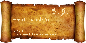 Vogel Jordán névjegykártya